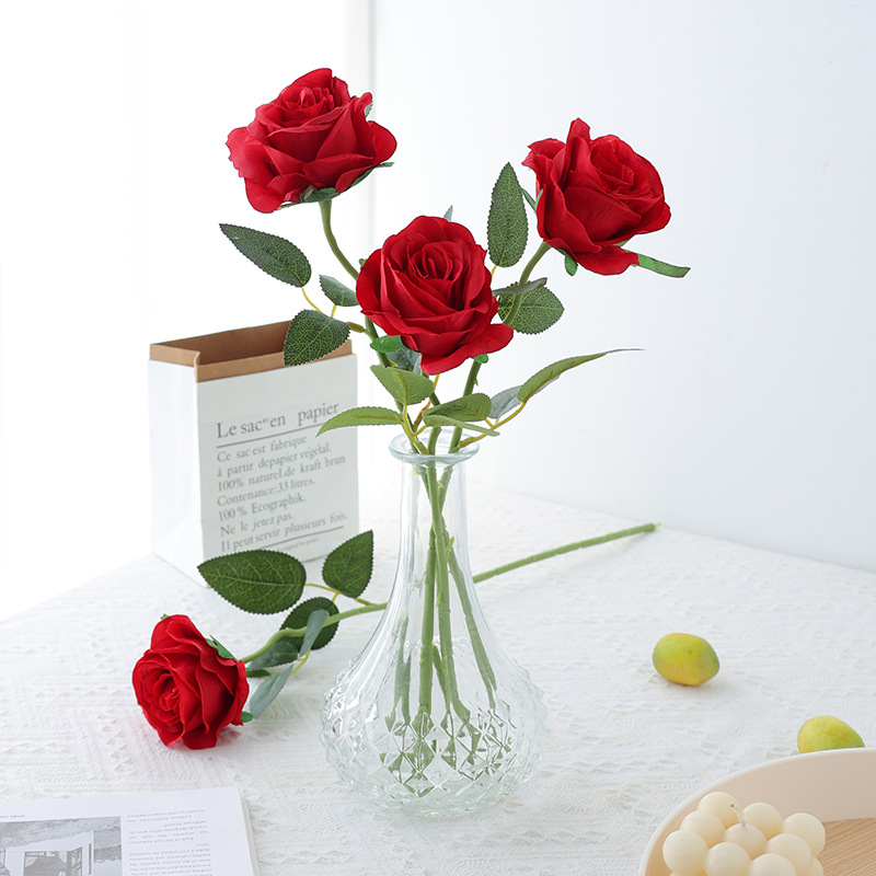 Kunstmatige Rose Takken Zijden Nep Bloemen Bruiloft Fotografie Boeket Thuis Woonkamer Tuin Rood Geel Zwarte Rozen Decoratie