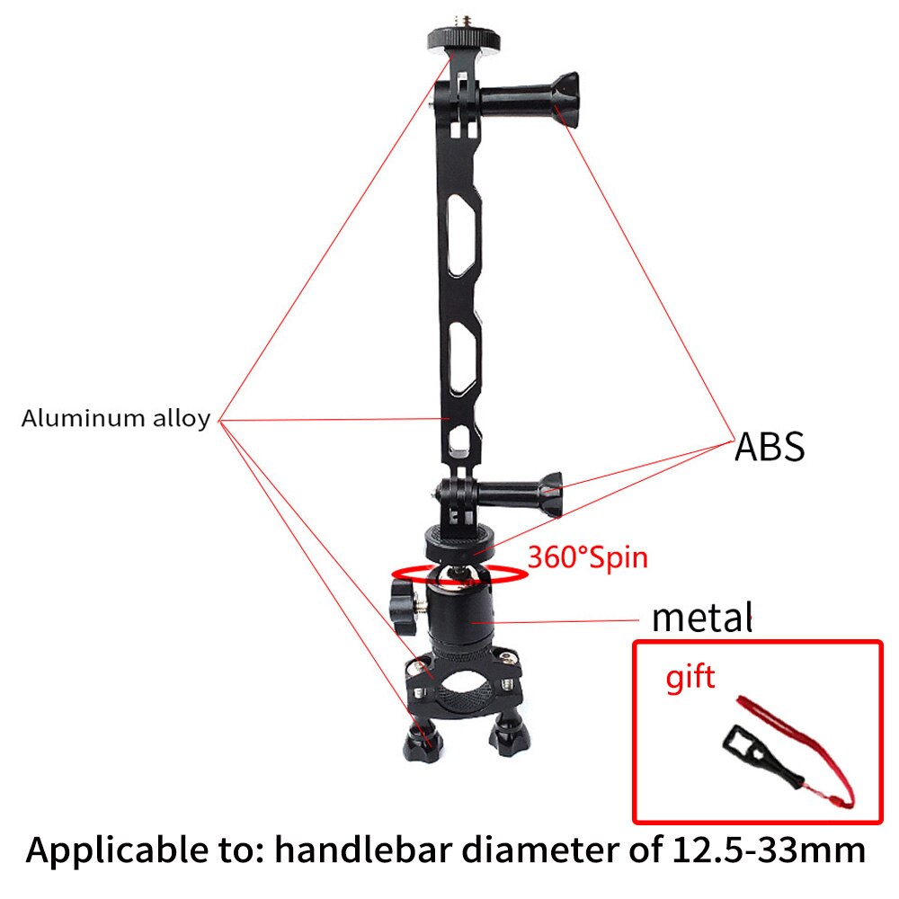 Tuyu Insta360 Een X/Evo Aluminium Motorcycle Bike Stand Voor Insta 360 Een X Camera, voor Insta 360 Een X Camera Accessoires: Option 6