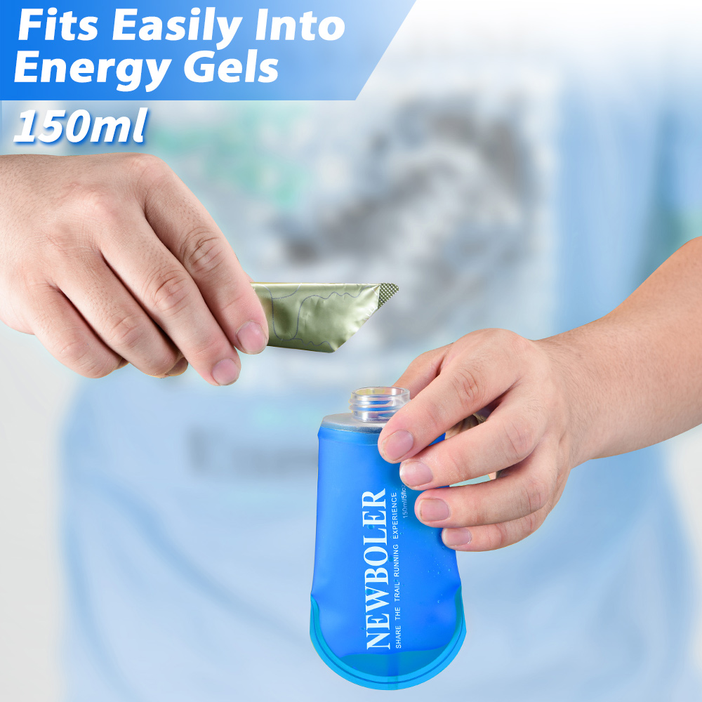 150 ml/250 ml/500 ml Outdoor faltbare Silikon-Bissgröße Wasserflasche Laufen Camping Wandern Reisen praktische Wasserflasche