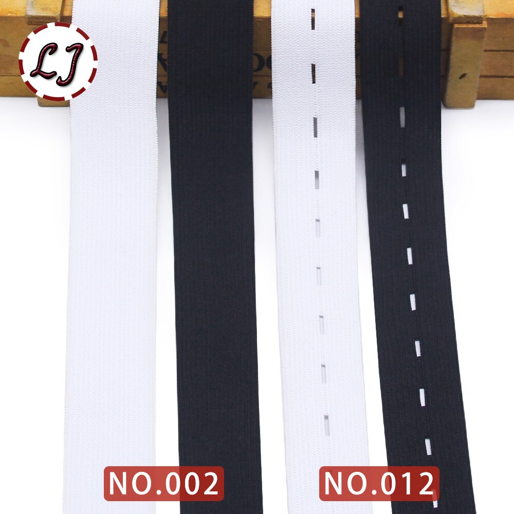 8 hilo negro blanco banda elástica plana cinta de goma para coser ropa pantalones accesorios cinturón elástico cinta ropa DIY