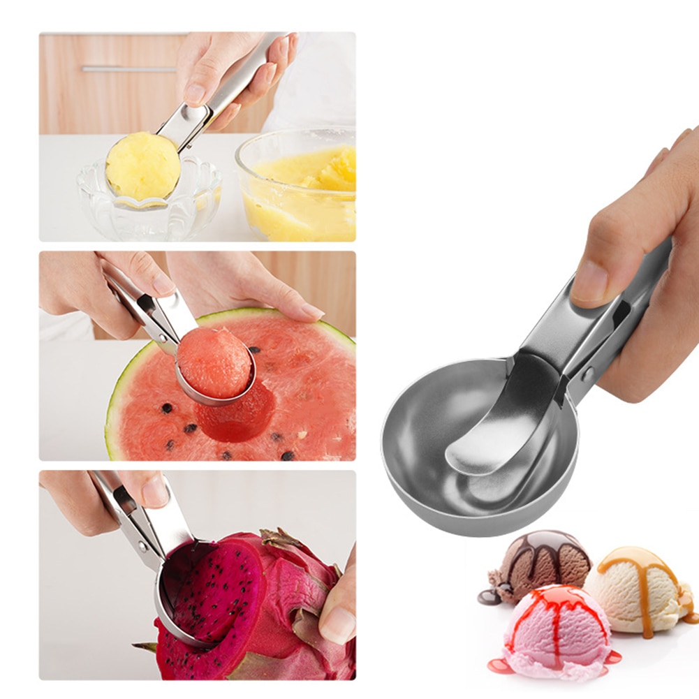 Ice Cream Scoops Stacks Stainless Steel Ice Cream Digger Non-Stick Fruit Ice Ball Maker Watermelon Ice Cream Spoon Tool