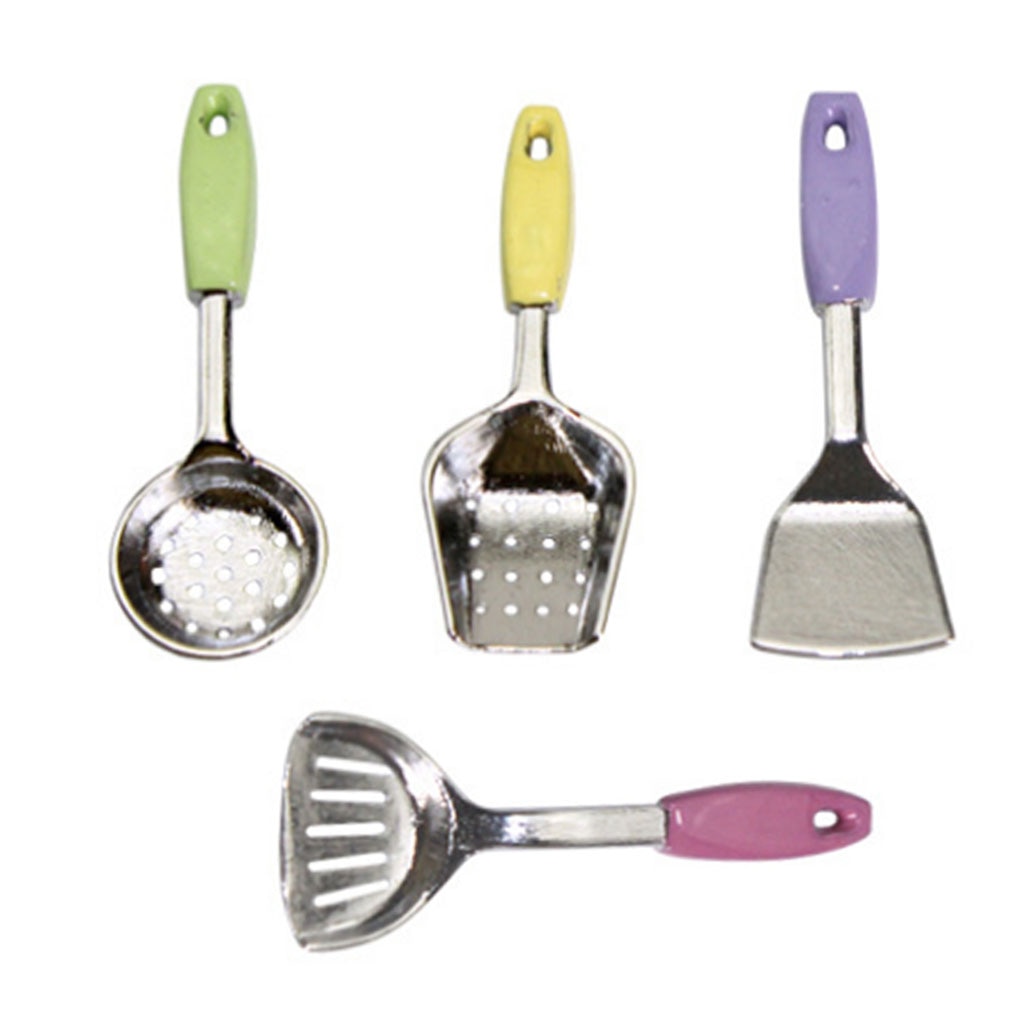 4 stuks 1/12 poppenhuis keukenaccessoires spatel meubels kinderen fantasiespel speelgoed