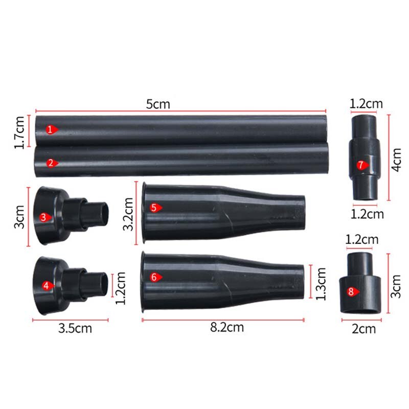 Plast fontenen sett svart plast vann hage pumpe sett 8 stykke dyse boks