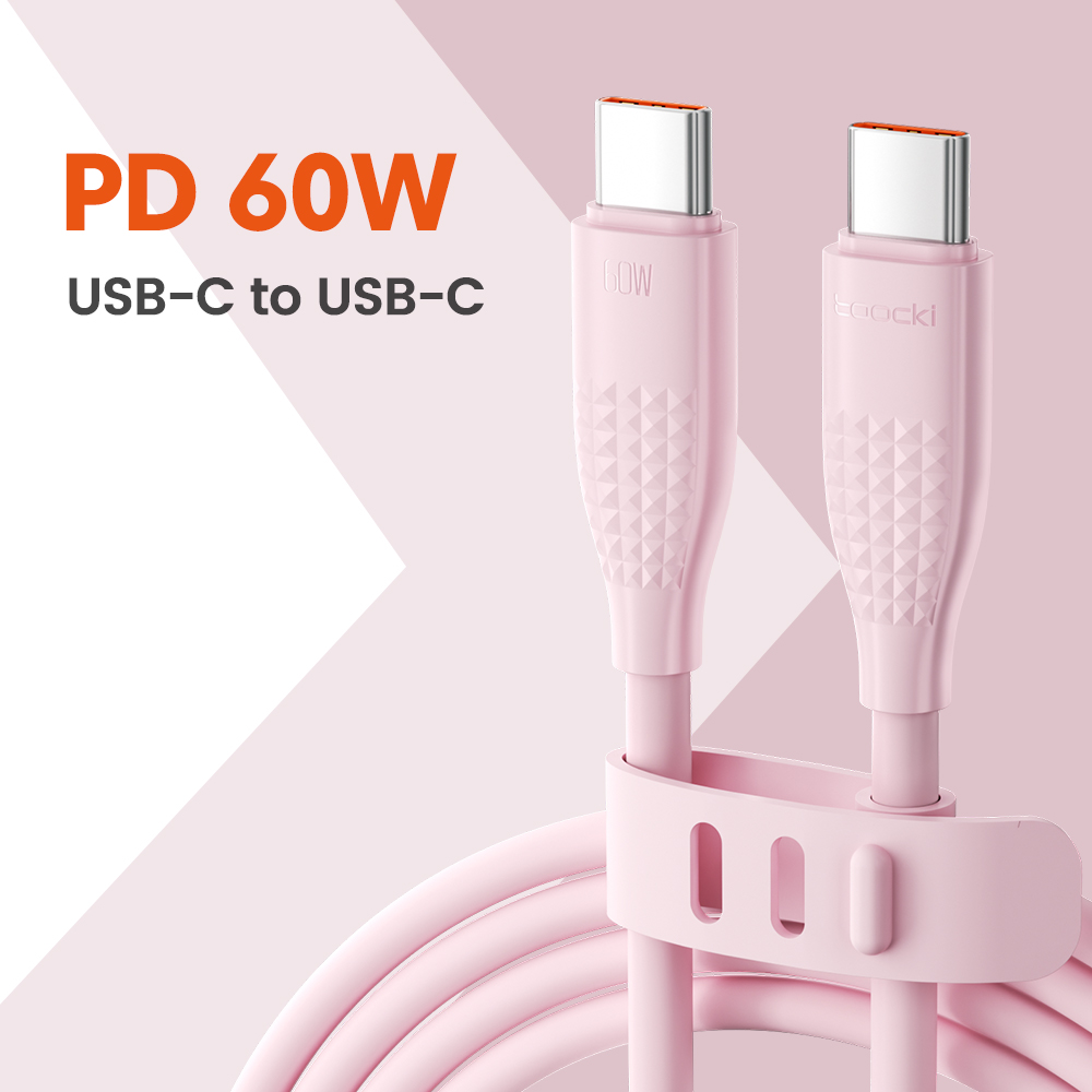 Toocki 100w usb c til type c-kabel hurtigladekabel datakabel til iphone 15 macbook huawei xiaomi poco samsung-kabel: Blå / 2m