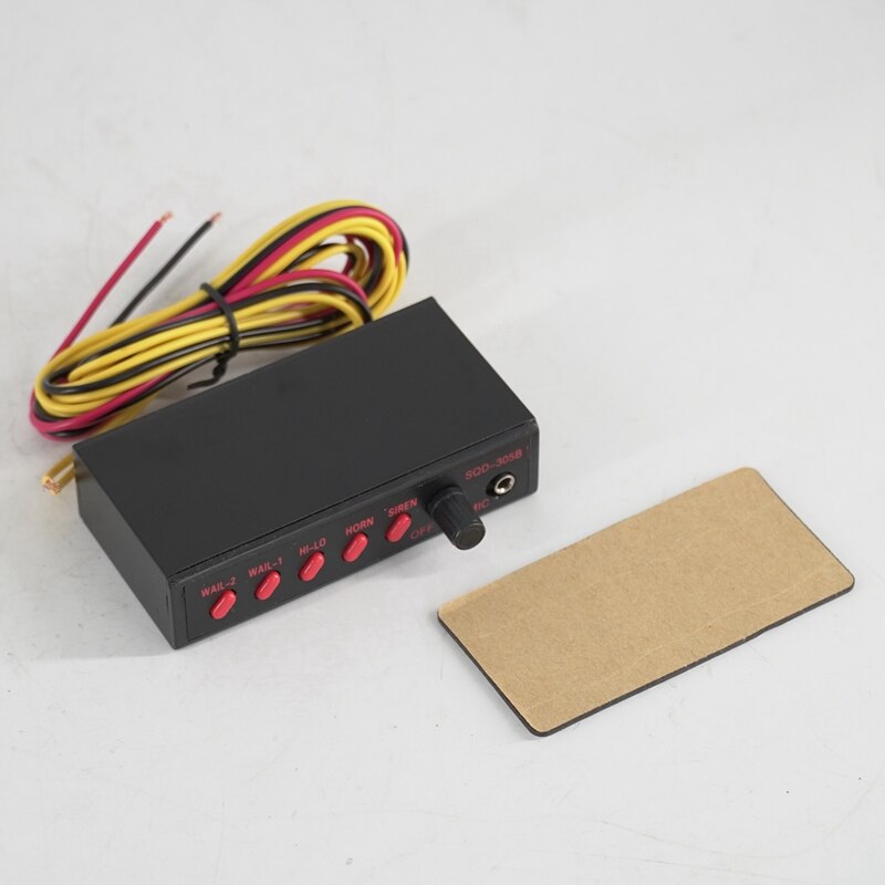 12V Police Siren Speaker 5 Tone Sound Volume Adjustment Vehicle Horn with Mic Loudspeaker Emergency Electronic PA System