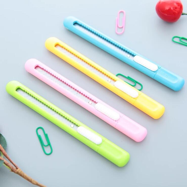 1 Pc Random Color Candy-colored Small Utility Knife Handwork Make Tools Box Opener Paper Cutter Cutting Paper Utility Knife