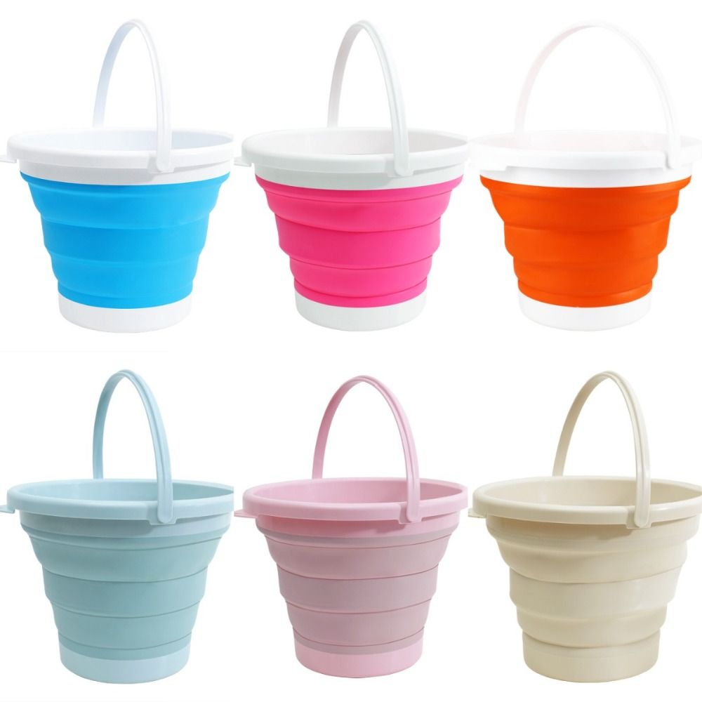 5/10L Portable Folding Bucket Water Storage Lightweight Thickened Silicone Bucket Multifunctional Save Space Kitchen Camp Bucket