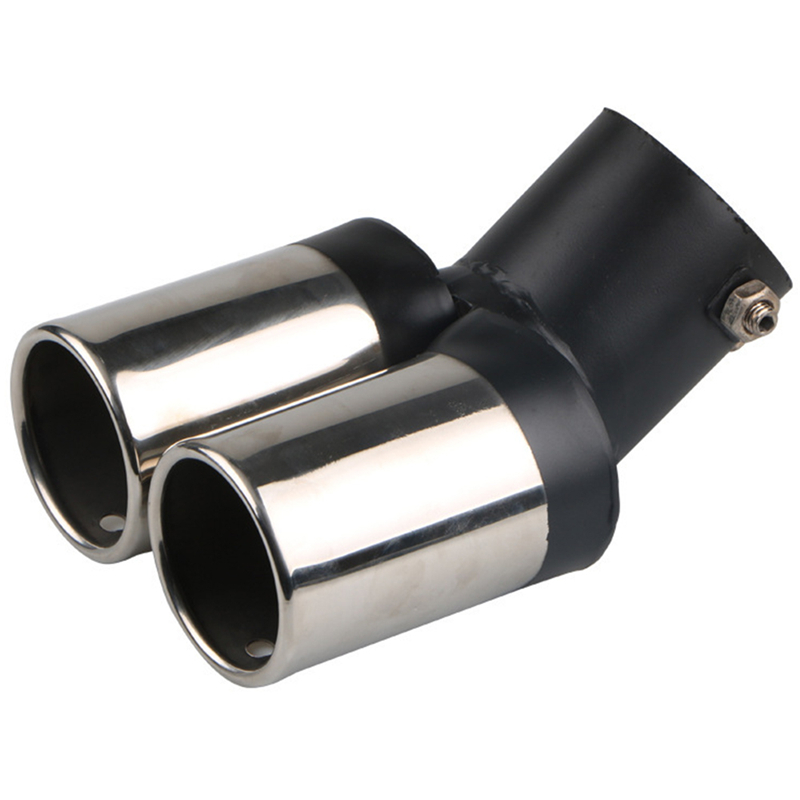 Automobile tail Dual Outlet Exhaust Tip Stainless Steel Slant Rolled Edge Auto Muffler modified Universal Car Exterior Supplies: c2