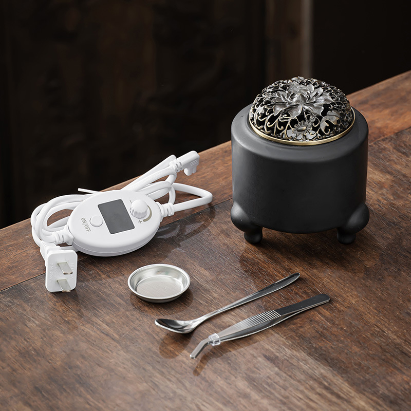 Tradycyjny elektryczny kadzielnik o wysokiej temperaturze, może palić na sucho 520 stopnie, ceramiczny przedmiot dekoracyjny do użytku domowego w herbaciarniach: Jasnożółty