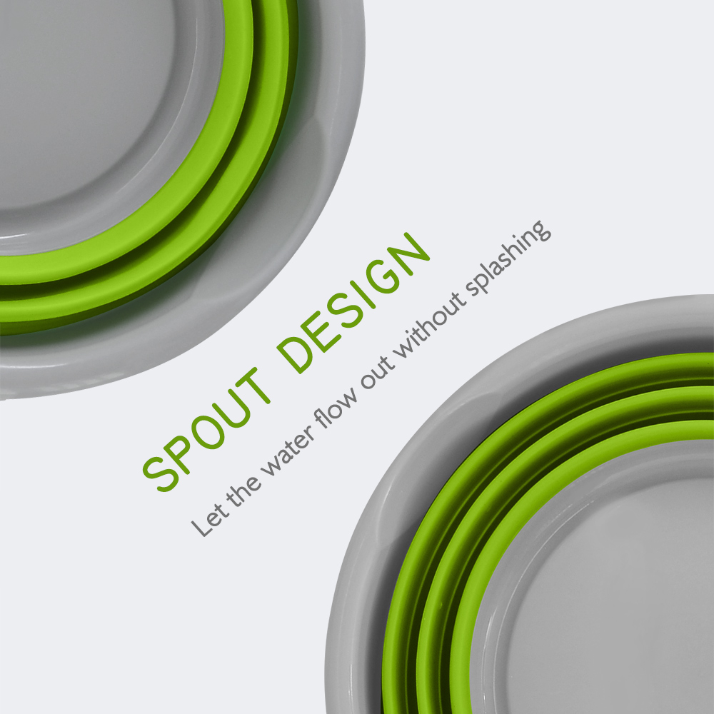 XYj Collapsible Silicone Folding Bucket Large Capicity Save Space Washabe Fishing Camping Car Bucket kitchen Bathroom Barrel