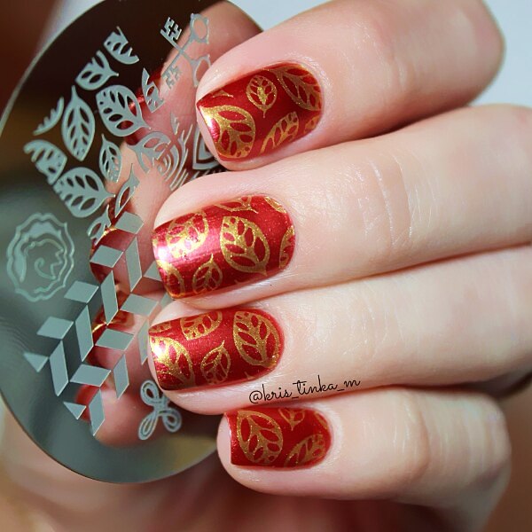 Nagelstempelplaten rechthoekige nagelsjabloon bloemen bladeren geometrische patronen manicure nagels stempelplaten herfstthema: Bp -30