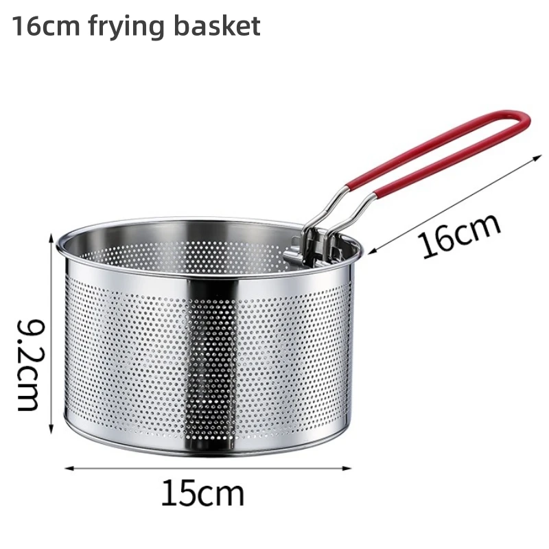 Filtre à cuillère à pâtes panier à frire résidus d'huile passoire légumes chips de pommes de terre françaises anneaux d'oignon ailes de poulet Snack frit: Rouge