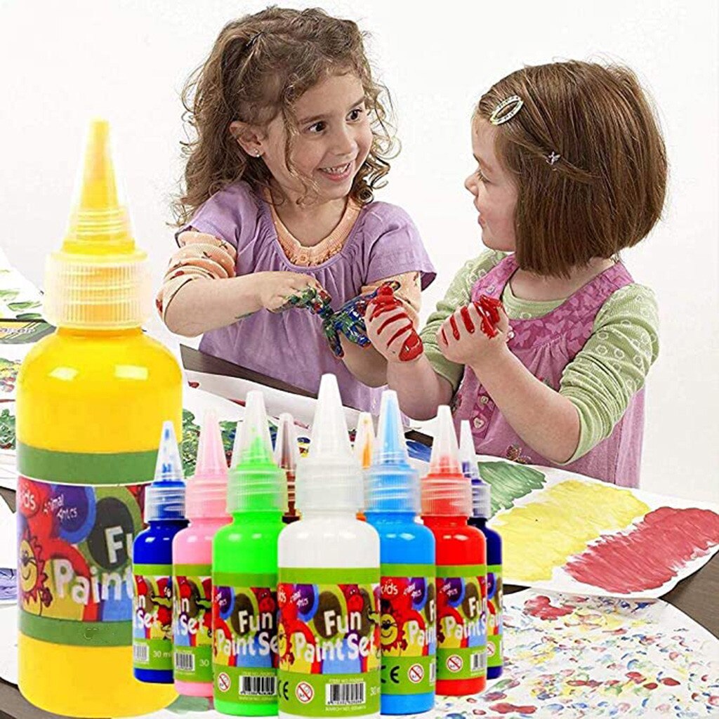 12 farver 360ml vaskbare fingermaling sæt børnehave diy flydende finger maling børn legetøj kunst maleri forsyninger  #bl3: Default Title