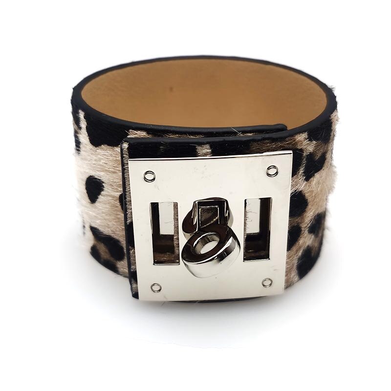 Neue Leopard drucken Armbinde Punk Leder Armbinde und Armreif Breite Runde männer Hüfte hüpfen Armbinde OL Stil: 7