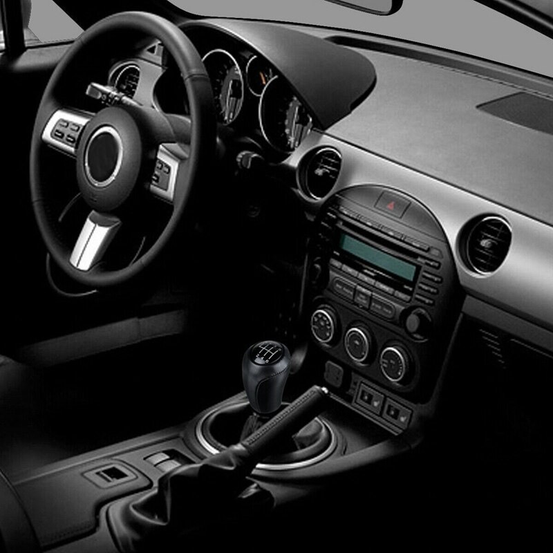 6 Speed Lederen Versnellingspookknop Shifter Lever Voor Mazda 3 Bk Bl/5 Cr Cw/6 Ii gh/CX-7/ MX-5
