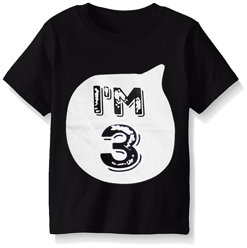 Blanc noir coton enfants manches courtes T-Shirt enfants hauts pour filles garçons T-Shirts occasionnels t-shirts bébé fille garçon lettre vêtements: Black3