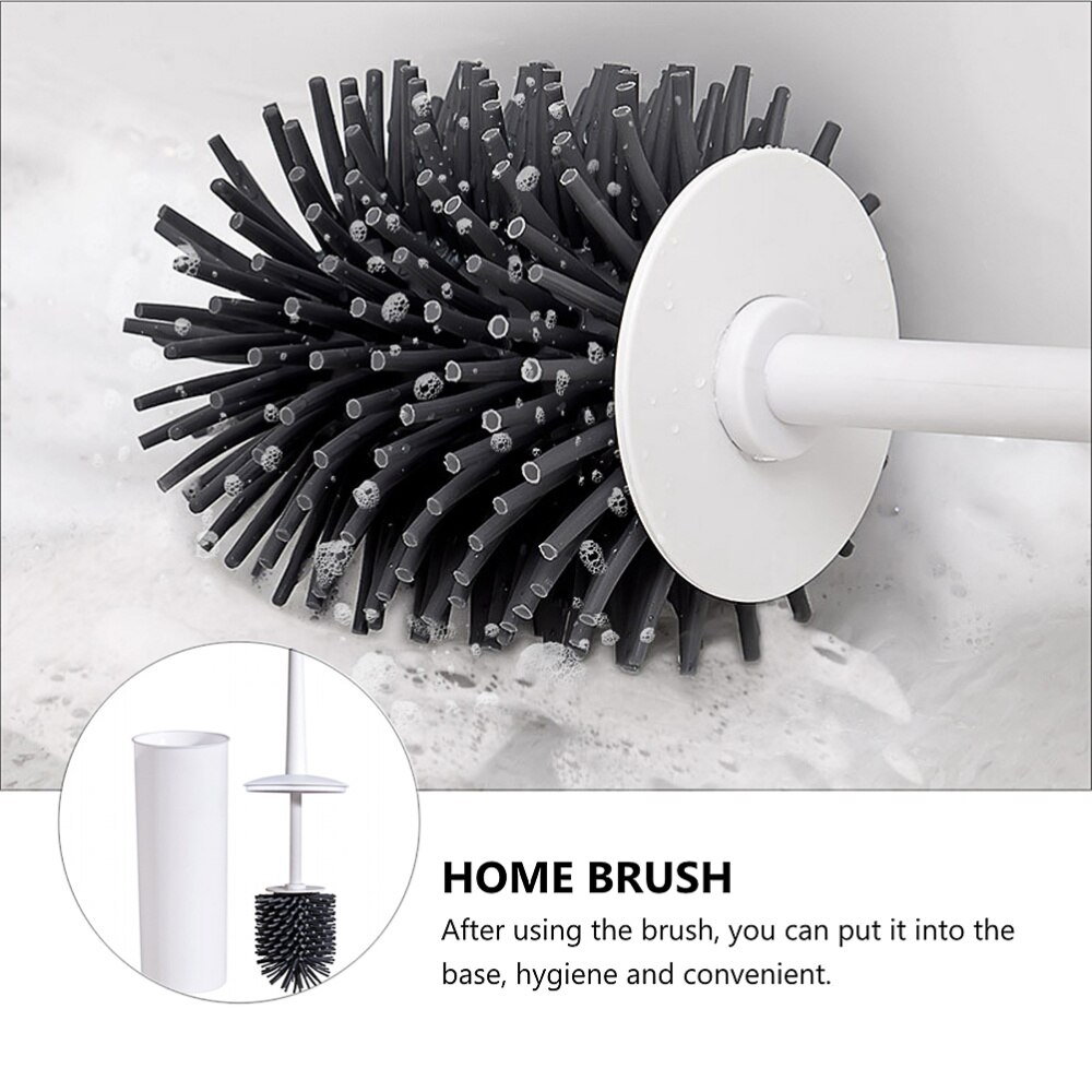 1 Set Soft Practical Long Handle Toilet Brush Set Bathroom Brush Cleaning Brush Toilet Brush And Holder for Store