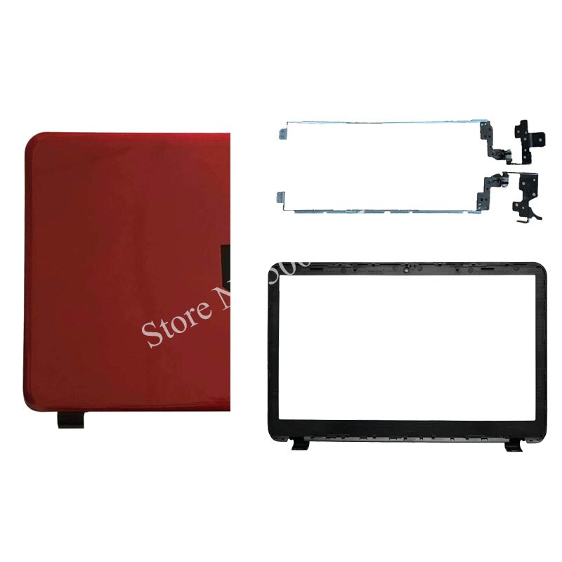 Nouvelle couverture arrière d'ordinateur portable LCD/lunette avant LCD/charnières pour HP 15-h005la 15-G 15-R 15-S 15T-R000 15Z-G000 245 250 N2815 256 15.6: Red B and Hinges