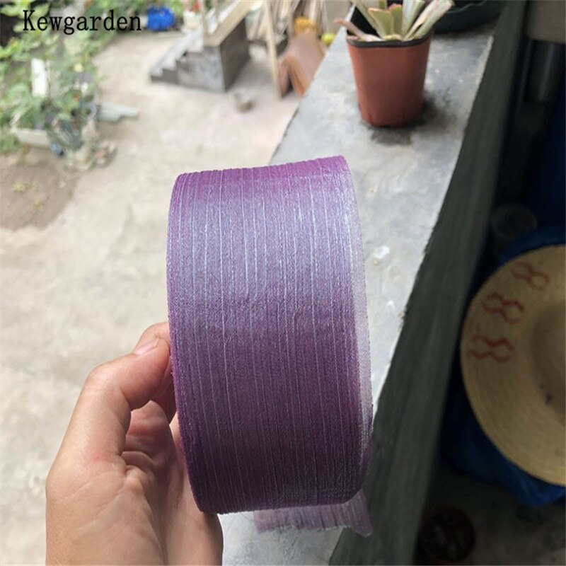 Kewgarden 6cm- stribet rynke tyl bånd håndlavet tape voile bånd gør-det-selv-sløjfe tilbehør bånd 50 yards: Mørke lilla