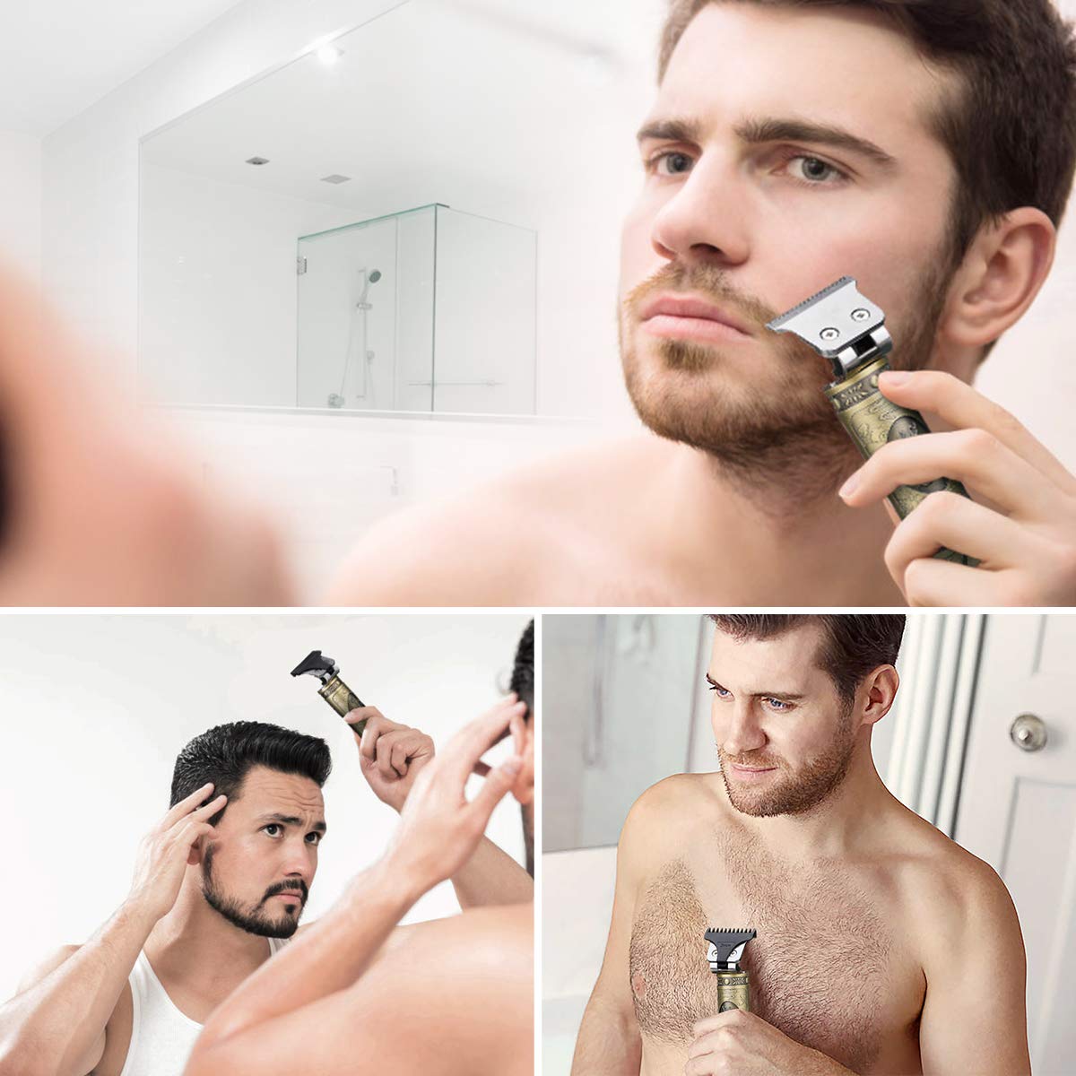 Kemei KM-700D Hair Clipper Barber Hair Trimmer for Men Retro Buddha Cordless Edge Electric Hair Cutting Machine