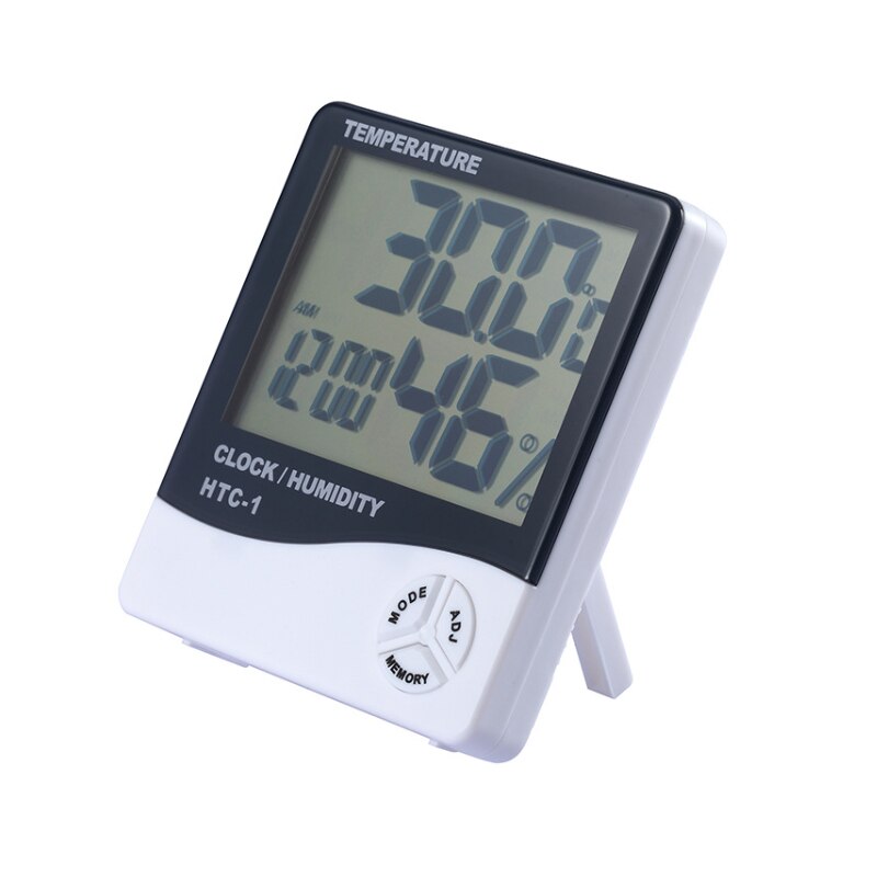 Can Stand LCD Electronic Digital Temperature Humidity Meter Thermometer Hygrometer Indoor Outdoor Weather Station Clock