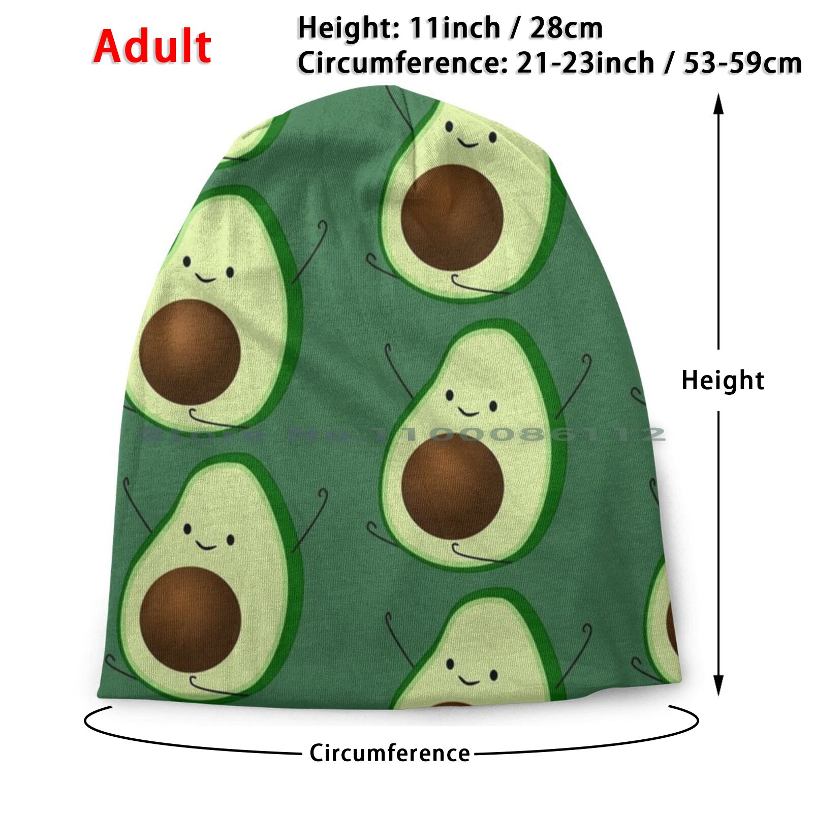 Sombrero de pescador plegable con forma de aguacate para exteriores, gorra de pescador con de aguacate, vegana, feliz y saludable, color verde, Avi: Adult Knit Hat