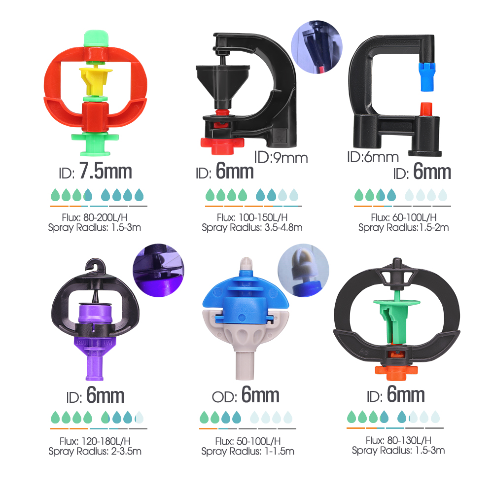 24-stijlen Tuin Micro-Irrigatiesproeiers Mini-Sproeiers Diy Gazon Boerderij Bewateringssysteem Refractie Jet Automatische Roterende Nozzle
