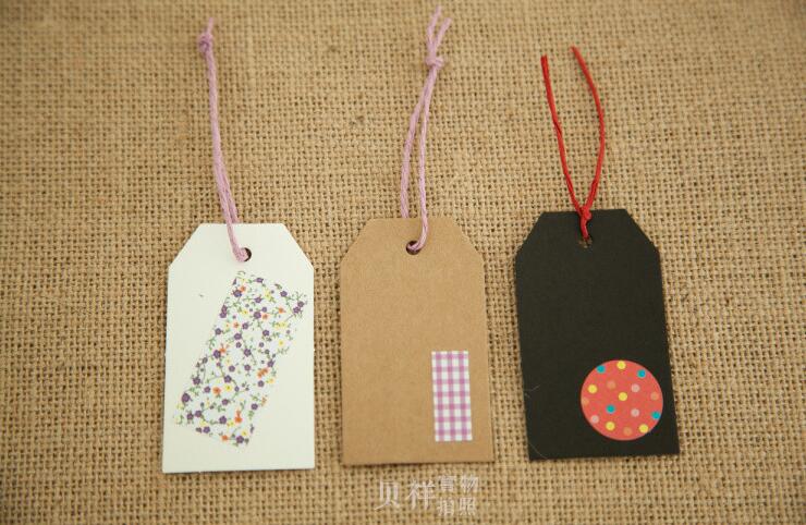 7x4 cm Kartonnen Blank prijs Hang tag Retro Kraft Hang tag 100 stks/partij