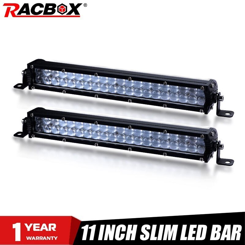 11 inch LED Worklight Slim LED Light Bar Dual Row Spot Beam 6000K White Light Universal Spotlight Driving Light Off-road Car