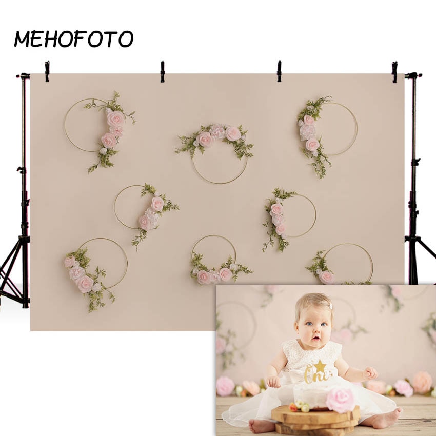 Vinyl Newborn Baby shower Floral Photography Backdrops Floral Photographic Studio Photo Background Birthday Decorations Prop