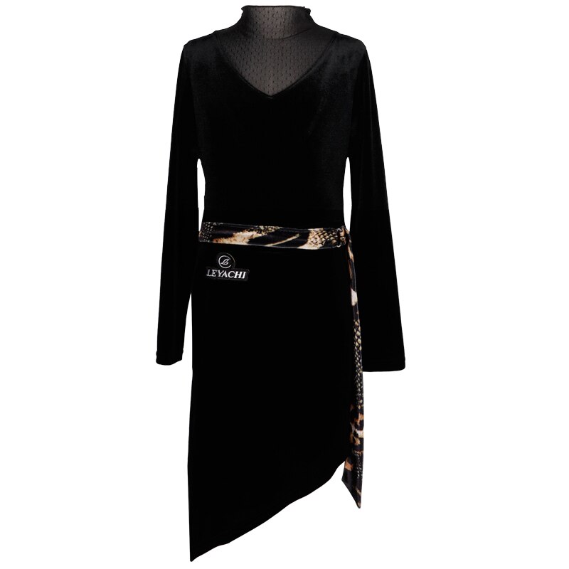 nueva ropa de entrenamiento de Danza Latina Vestido de manga larga para niñas traje de baile latino para niños vestido de competición DQS5622