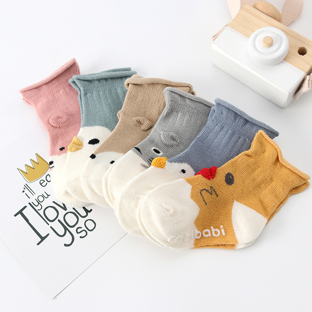 Baby Sokken Kids Baby Peuter Baby Jongens Meisjes Cartoon Dieren Anti-Slip Gebreide Warme Sokken