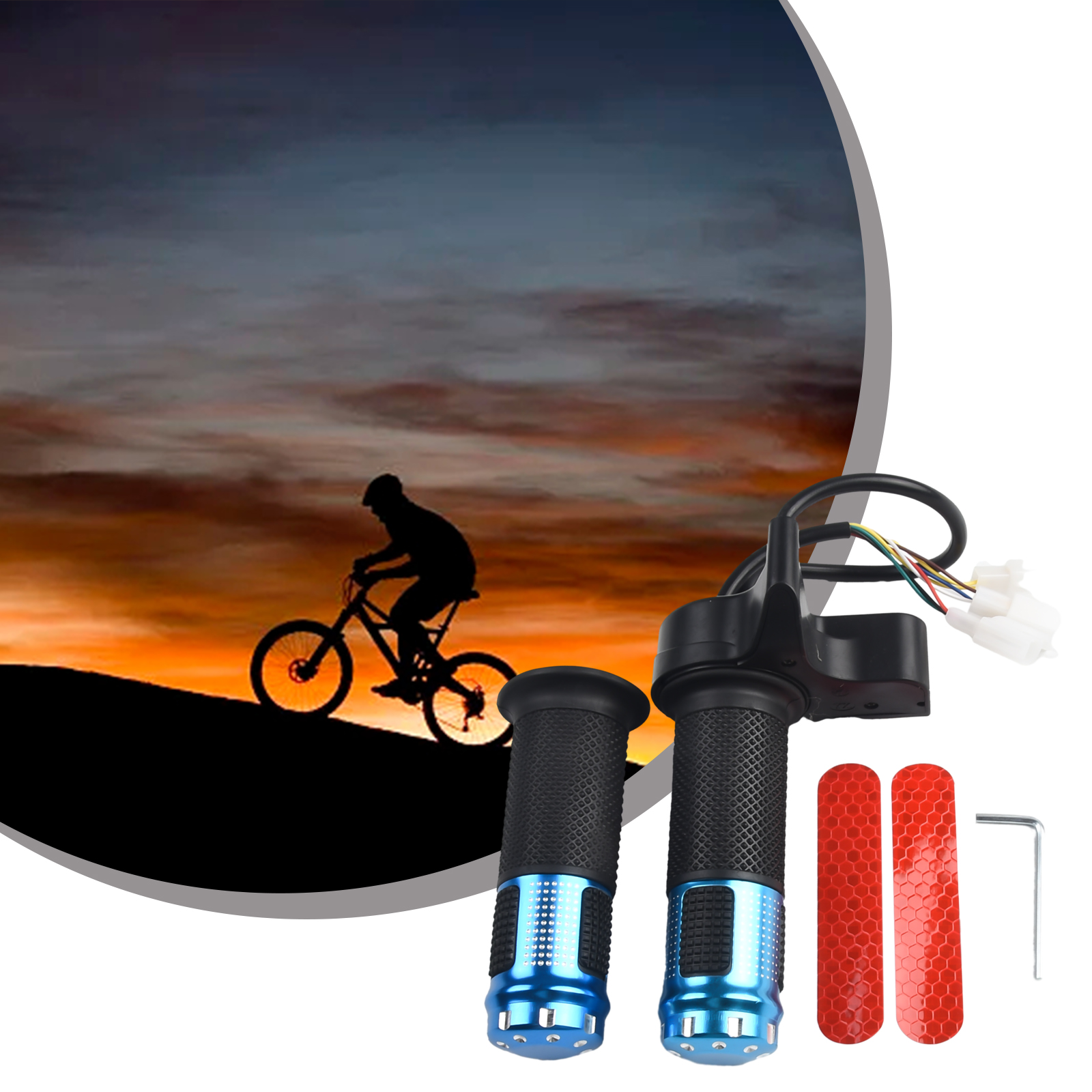 Electric Bicycle E-Bike Throttle Handle Tricycle Accelerator Forward Backward 3 Speeds Throttle Grip Handlebar Throttle Handle