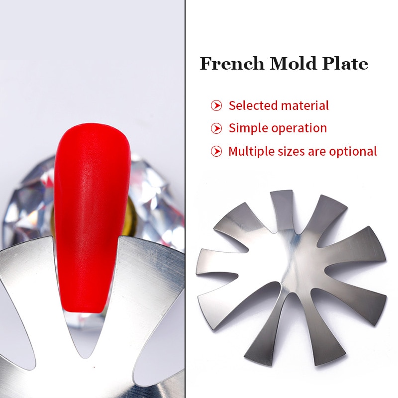 Steel French Tip Cutter Nail Tool Easy Smile V Line Shape Tips Manicure Edge Trimmer Acrylic French Nail Tips