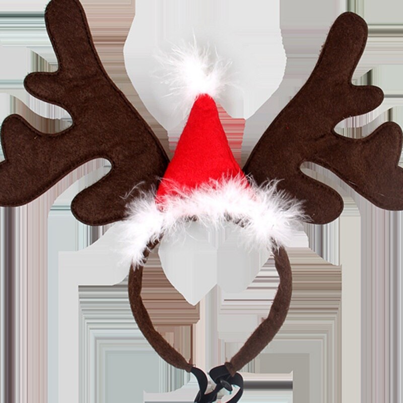 Serre-tête en forme de cloche de renne pour chien et chat, accessoire de décoration de fête de noël, couvre-chef de cerf