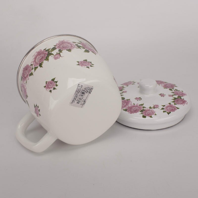 Enamel Tea Cup, enamel soymilk cup, enamel milk cup, enamel coffee cup. 12cm, 940ml thickened environmental protection cup. .