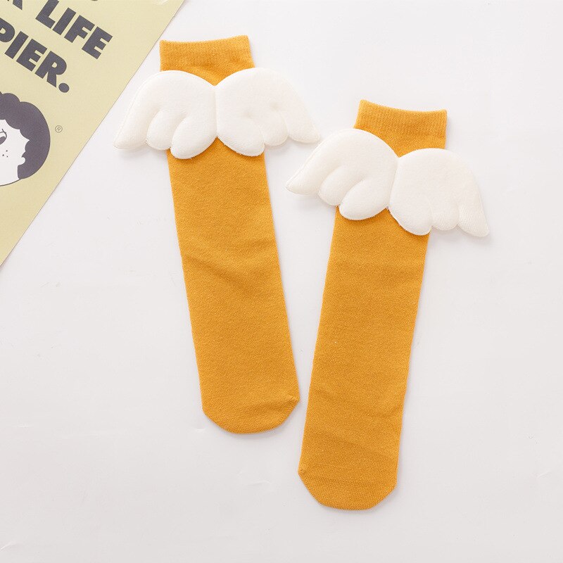 Baby Meisjes Kniekousen Angel Wing Zomer Herfst Katoenen Sokken Effen Snoep Kleur Kids Peuter Korte Sokken Voor Kinderen: Y