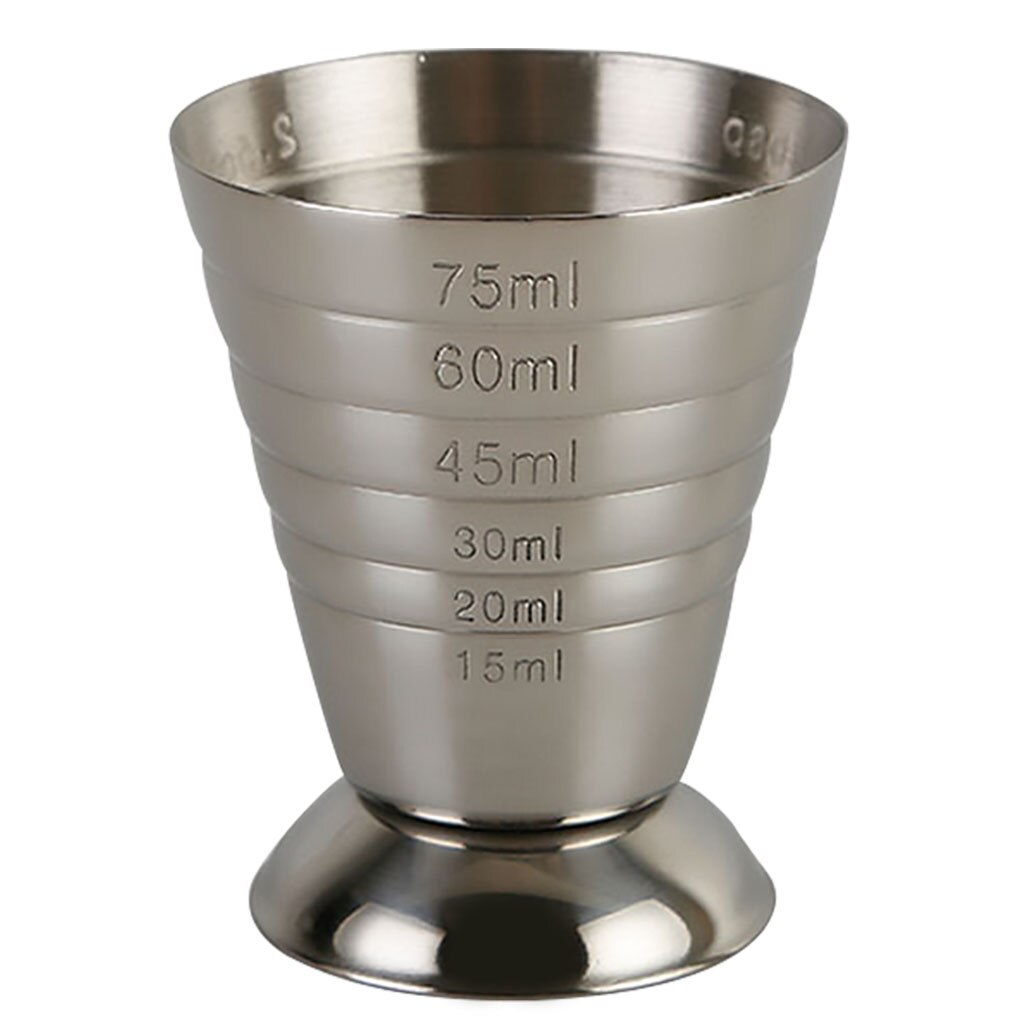 75ml Mistura Vinho Copo De Medição Copo De Medição Jigger Cocktail de Aço Inoxidável Três Escalas Acessório Bar Barra de Ferramentas Do Vinho de Mistura: 01