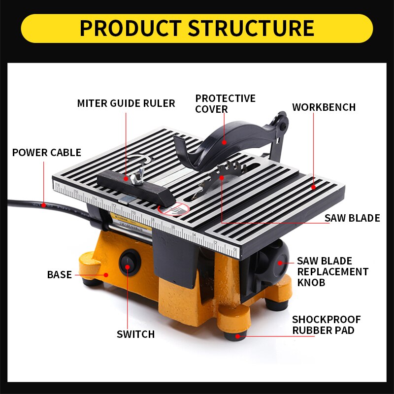 Herramienta plana con ángulo cambiable para carpintería pequeña, sierra para cortar madera, metal y acero