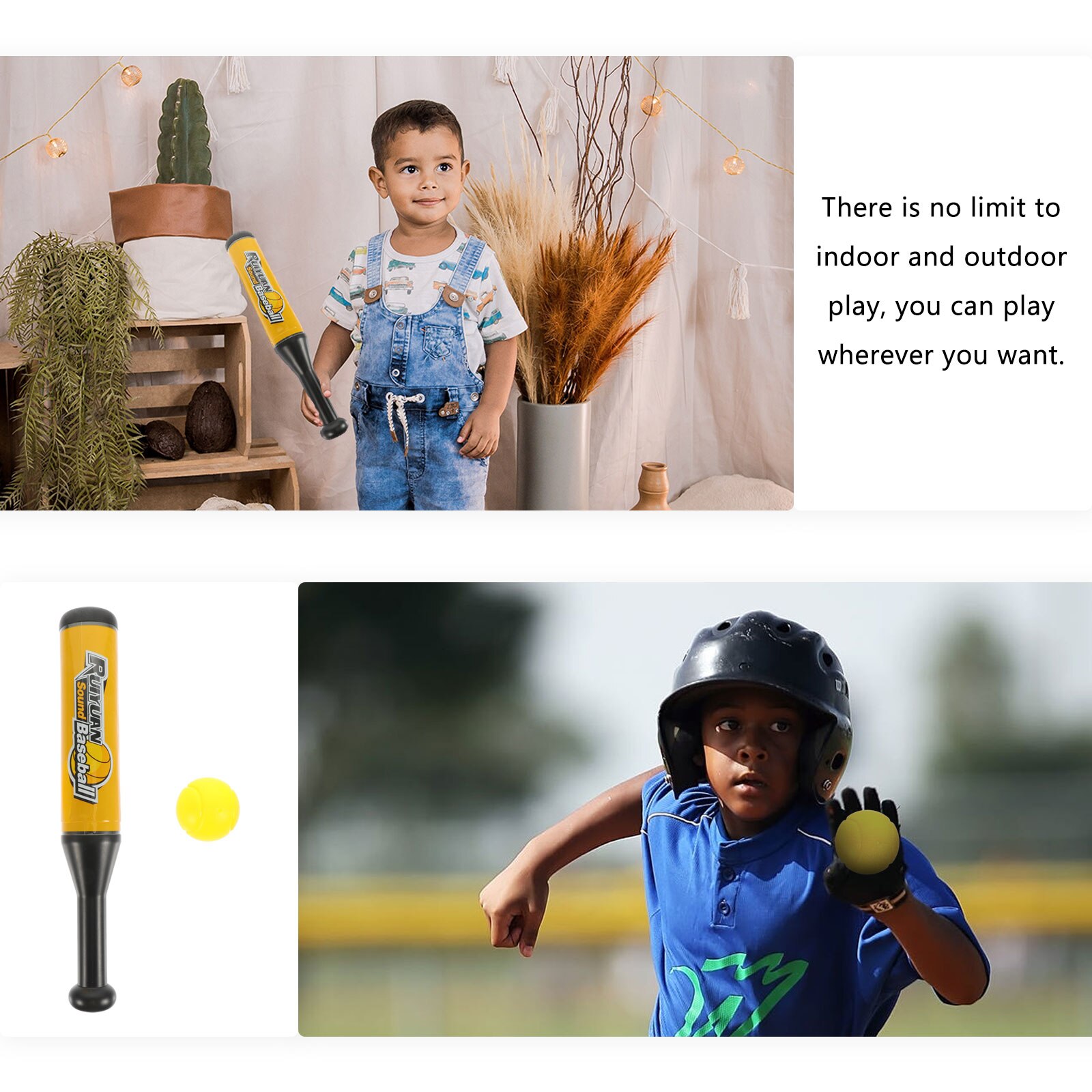 1 Set Children Baseball Bat Simulation Baseball Bat Sports Kids Baseball