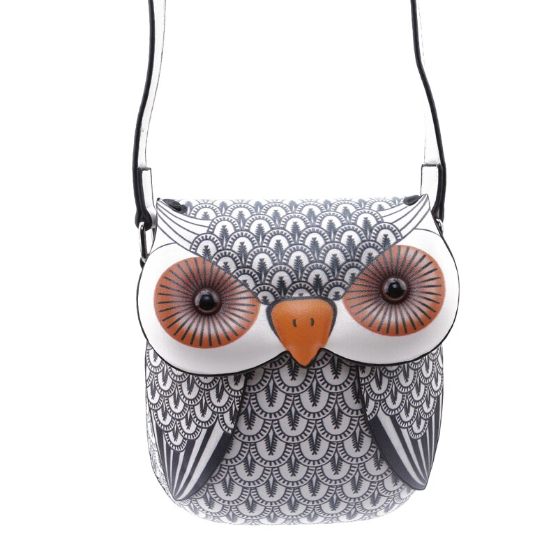 Bolso de hombro con forma de búho de , Mini bolso de mensajero, bolsos de cuero de dibujos animados bonitos para chicas, Bolso tipo bandolera para teléfono