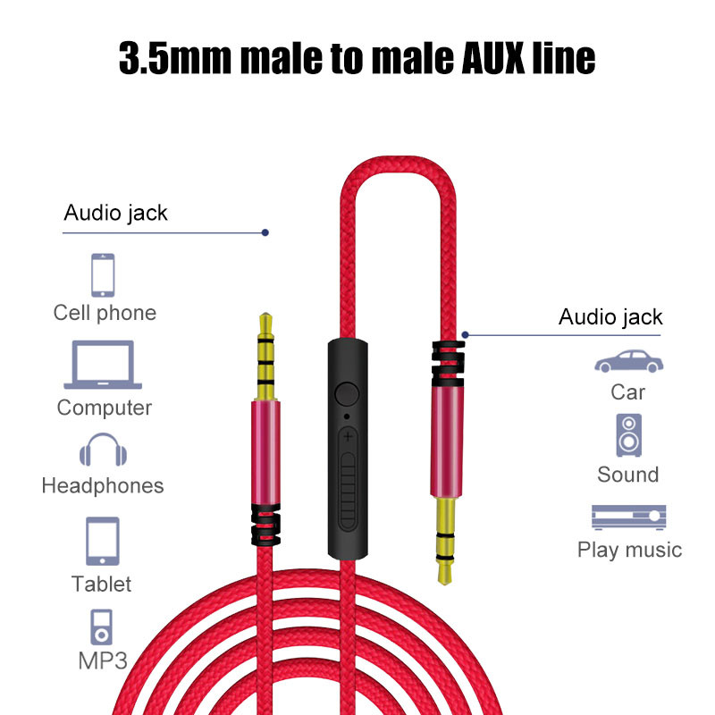 Jack 3.5mm Audio Kabel 3m HiFi Extension Cable 3 5 오디오 AUX Cable Male to Male Auxiliary Wire for Headphone Speaker Car Phone MP3