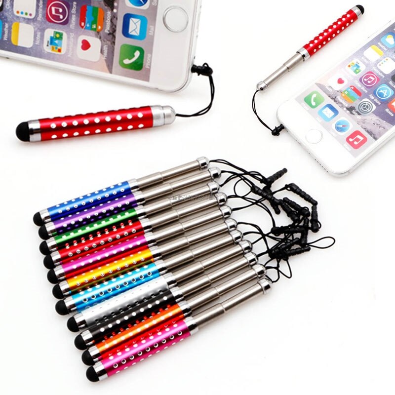 Intrekbare Capacitieve Diamond Stylus Touch Screen Pen Voor iPhone iPad Tablet PC