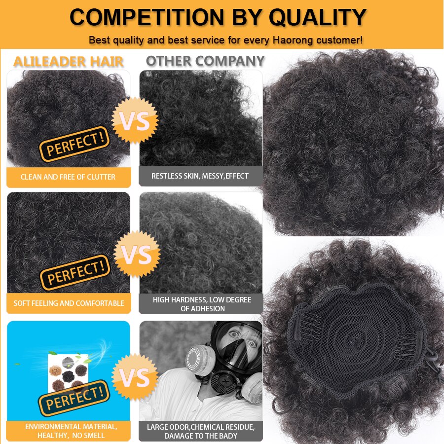 Alileader coc scurt de păr puf afro super-sintetic 8 inch șnur scurt coadă de cal clemă extensie de păr coci de păr crepus