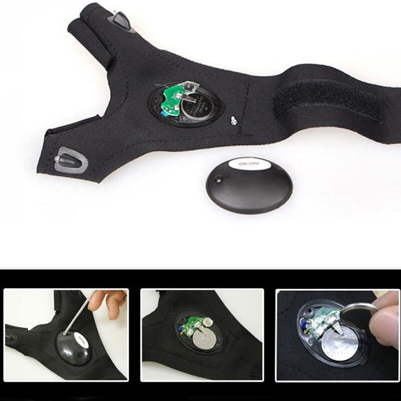 Guanti mezze dita per illuminazione portatile torcia a portato guanti multifunzione luminosi per la manutenzione del campeggio sportivo tutto'aperto