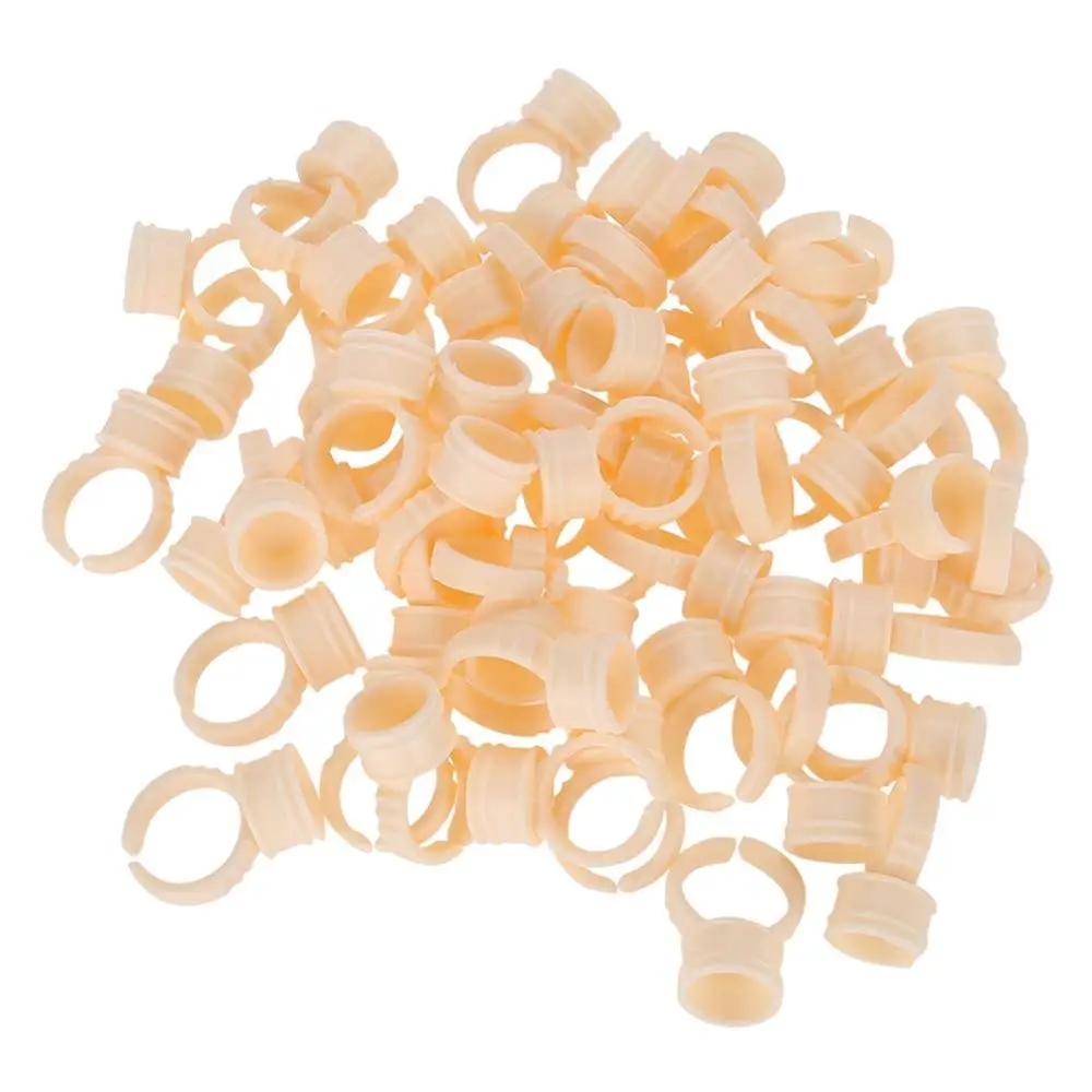 Anillos de pegamento para pigmento Microblading, soporte para tinta de tatuaje S/M/L, accesorios de maquillaje para cejas, tazas de pegamento para extensión de pestañas, 100/1000 Uds.: Humo blanco