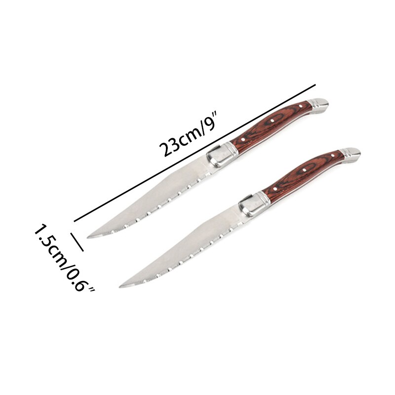 Laguiole stil rostfritt stål stek knivar trä stek knivar middag kniv trä handtag bestick middag kniv restaurang bordskrig