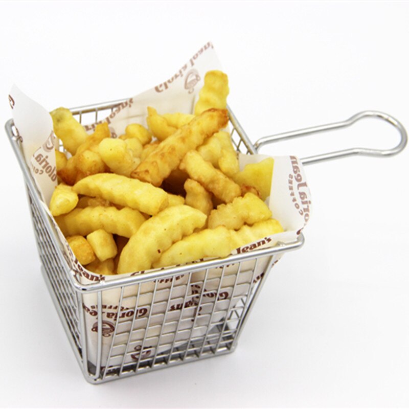 Pommes frites kurv snackskurver stekt kylling tallerken rustfritt stål pommes frites gryte mech kurv kjøkken kokeverktøy 1 stk