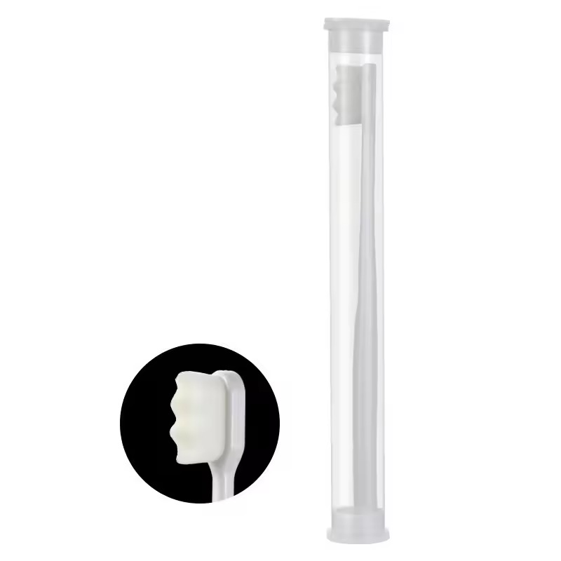 1/5 pièces brosse à dents avec boîte Ultra-fin doux Dense brosse à dents nettoyage en profondeur brosse à poils outils de nettoyage des dents buccales: BLANC