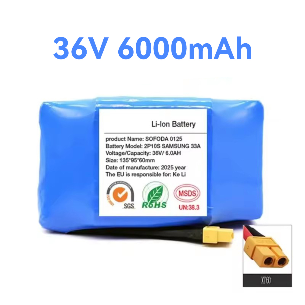 Nuovo aggiornamento 36V 4400mAh 10s2p Batteria ricaricabile al litio, vero per monociclo elettrico HoverBoard autobilanciante: Viola